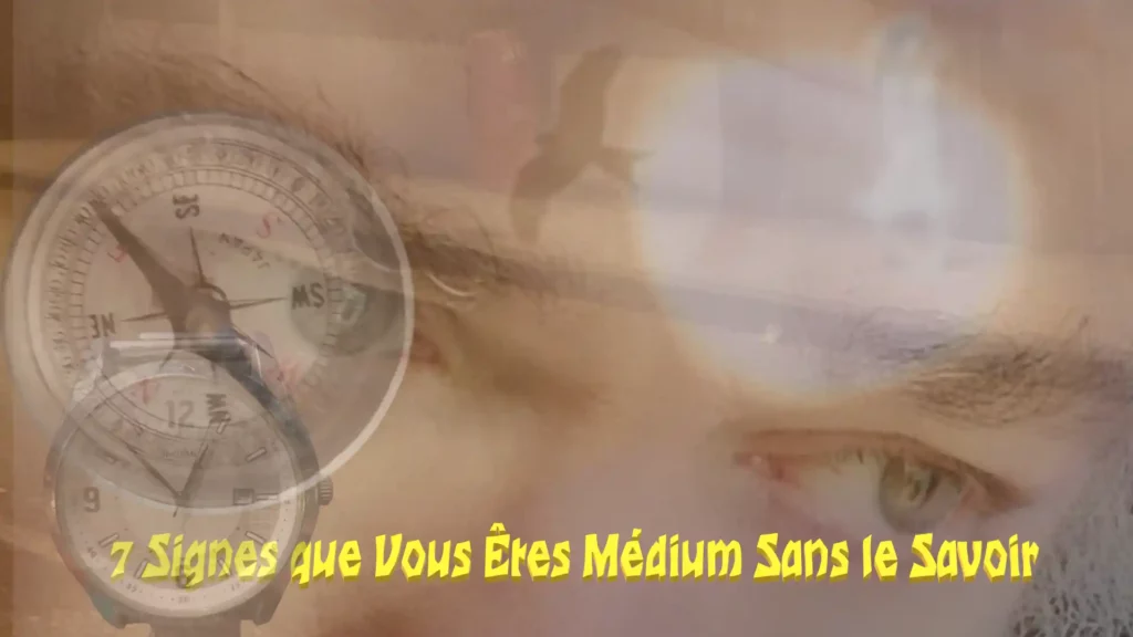 7 signes médium sans le savoir - Illustration symbolique avec yeux de voyant, perception d'énergies et intuitions médiumniques